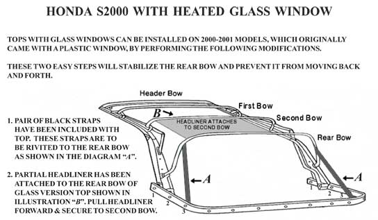Honda S2000 Convertible Top Glass Window