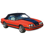 Ford Mustang, 1983-1990 Convertible Top, Pinpoint Vinyl, Plastic Window - Black