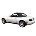 Mazda Convertible Top 1990-2005 Miata Factory Style Non-ZIp Glass Window with Rain Rail Cabrio Grain Vinyl Black