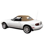 Mazda Convertible Top 1990-2005 Miata Factory Style Non-ZIp Glass Window with Rain Rail Stayfast Canvas Beige